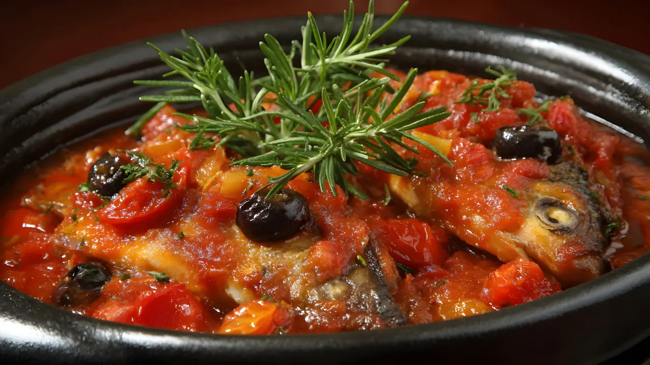 Photo d'une recette de fumet de poisson présentée dans un plat