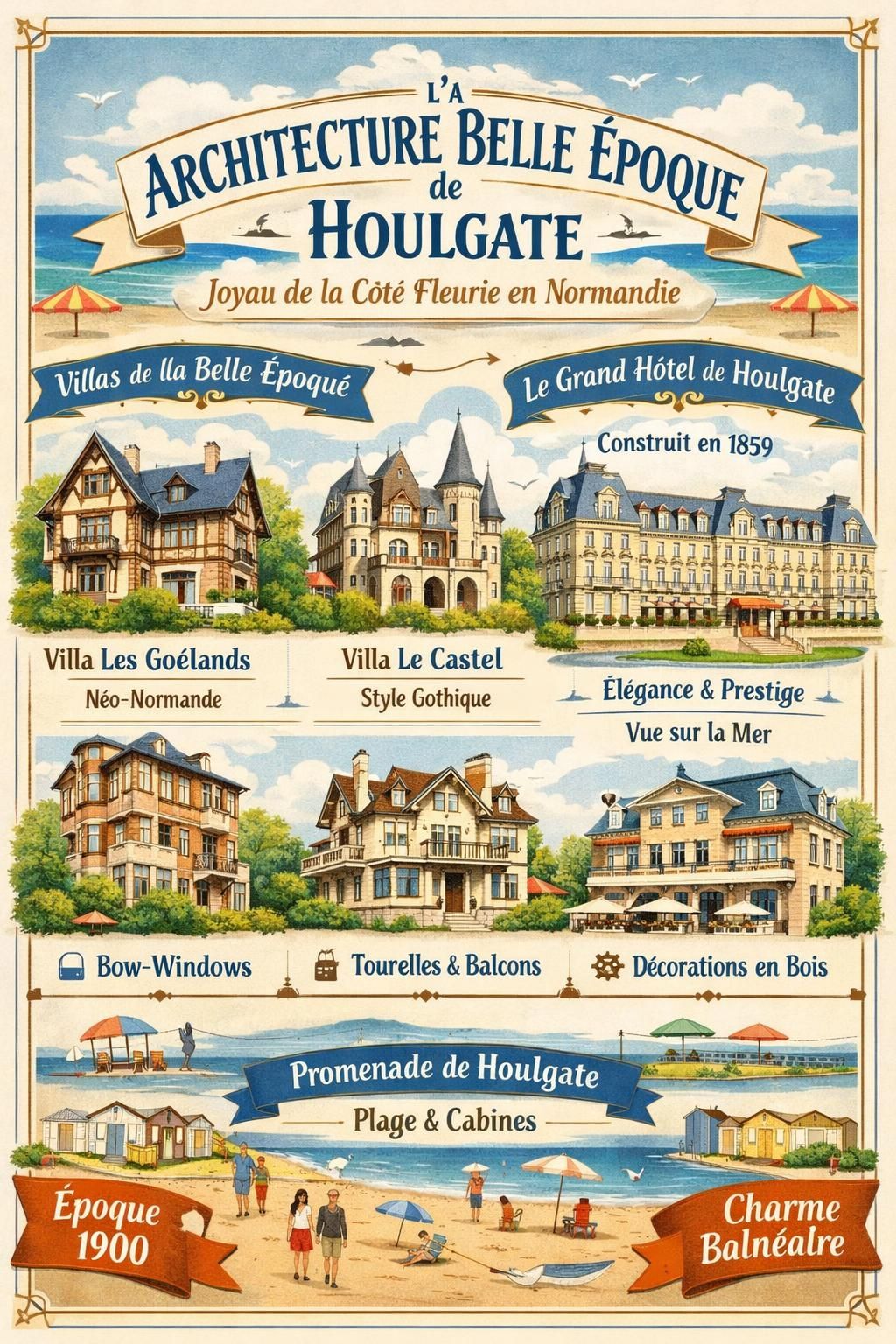 découvrez houlgate, un joyau du pays d'auge dans le calvados, entre plages magnifiques, charme normand et patrimoine riche pour des moments inoubliables.